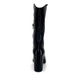 Ivoire0341a Ivoire Ar 144 Cuir Noir*Femme Mi-Bottes