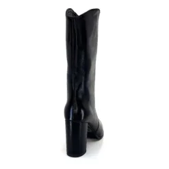 Ivoire0341a Ivoire Ar 144 Cuir Noir*Femme Mi-Bottes