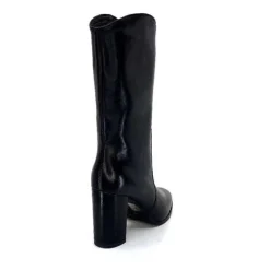 Ivoire0341a Ivoire Ar 144 Cuir Noir*Femme Mi-Bottes