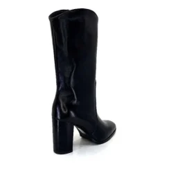 Ivoire0341a Ivoire Ar 144 Cuir Noir*Femme Mi-Bottes