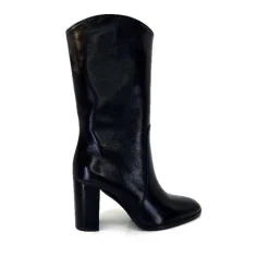 Ivoire0341a Ivoire Ar 144 Cuir Noir*Femme Mi-Bottes