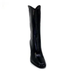 Ivoire0341a Ivoire Ar 144 Cuir Noir*Femme Mi-Bottes