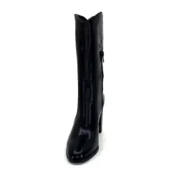 Ivoire0341a Ivoire Ar 144 Cuir Noir*Femme Mi-Bottes