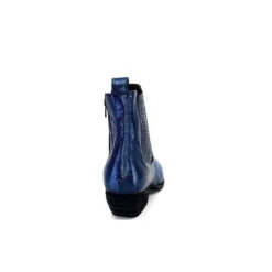 Ivoire0341a Ivoire Ar230 Cuir Metal Bleu Cobalt*Femme Santiags
