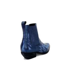 Ivoire0341a Ivoire Ar230 Cuir Metal Bleu Cobalt*Femme Santiags