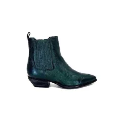 Ivoire0341a Ivoire Ar230 Cuir Metal Vert Bosco*Femme Santiags