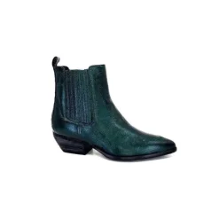 Ivoire0341a Ivoire Ar230 Cuir Metal Vert Bosco*Femme Santiags