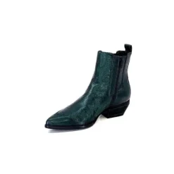 Ivoire0341a Ivoire Ar230 Cuir Metal Vert Bosco*Femme Santiags