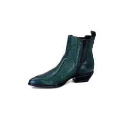 Ivoire0341a Ivoire Ar230 Cuir Metal Vert Bosco*Femme Santiags
