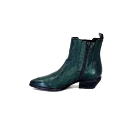 Ivoire0341a Ivoire Ar230 Cuir Metal Vert Bosco*Femme Santiags