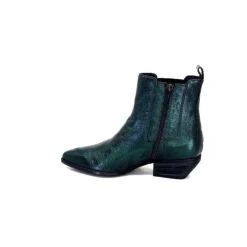 Ivoire0341a Ivoire Ar230 Cuir Metal Vert Bosco*Femme Santiags
