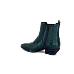 Ivoire0341a Ivoire Ar230 Cuir Metal Vert Bosco*Femme Santiags