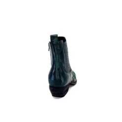 Ivoire0341a Ivoire Ar230 Cuir Metal Vert Bosco*Femme Santiags
