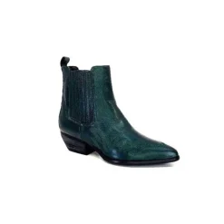 Ivoire0341a Ivoire Ar230 Cuir Metal Vert Bosco*Femme Santiags