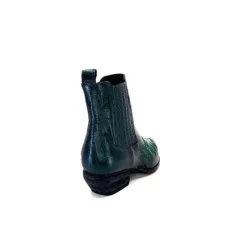 Ivoire0341a Ivoire Ar230 Cuir Metal Vert Bosco*Femme Santiags