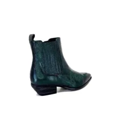 Ivoire0341a Ivoire Ar230 Cuir Metal Vert Bosco*Femme Santiags