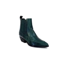 Ivoire0341a Ivoire Ar230 Cuir Metal Vert Bosco*Femme Santiags