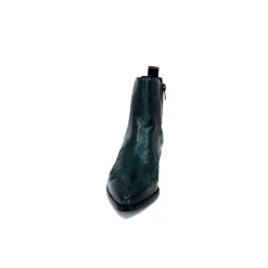 Ivoire0341a Ivoire Ar230 Cuir Metal Vert Bosco*Femme Santiags