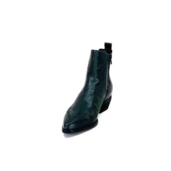 Ivoire0341a Ivoire Ar230 Cuir Metal Vert Bosco*Femme Santiags