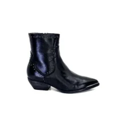 Ivoire0341a Ivoire Ar232 Cuir Noir*Femme Santiags