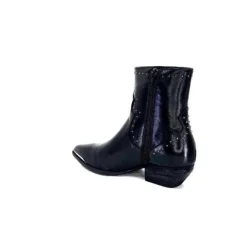 Ivoire0341a Ivoire Ar232 Cuir Noir*Femme Santiags