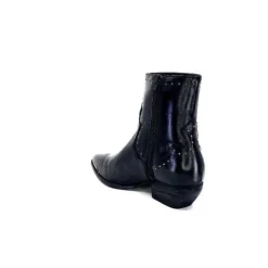 Ivoire0341a Ivoire Ar232 Cuir Noir*Femme Santiags