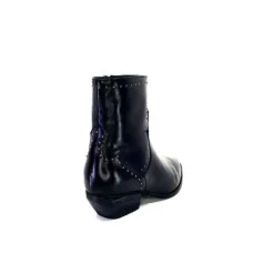 Ivoire0341a Ivoire Ar232 Cuir Noir*Femme Santiags