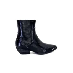 Ivoire0341a Ivoire Ar232 Cuir Noir*Femme Santiags