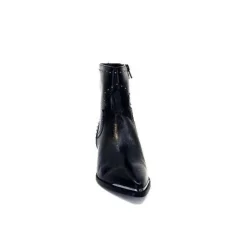 Ivoire0341a Ivoire Ar232 Cuir Noir*Femme Santiags