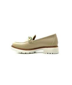 Ivoire0130a Ivoire 8B 4655 Cuir Beige*Femme Mocassins