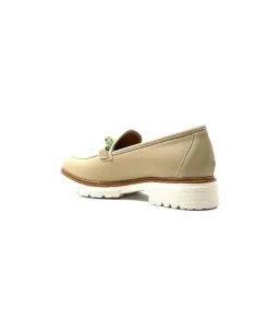 Ivoire0130a Ivoire 8B 4655 Cuir Beige*Femme Mocassins