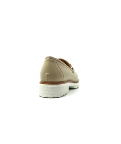 Ivoire0130a Ivoire 8B 4655 Cuir Beige*Femme Mocassins