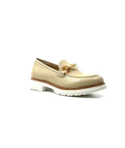 Ivoire0130a Ivoire 8B 4655 Cuir Beige*Femme Mocassins