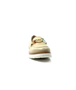 Ivoire0130a Ivoire 8B 4655 Cuir Beige*Femme Mocassins