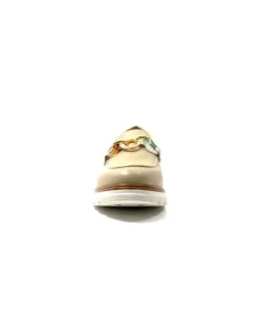 Ivoire0130a Ivoire 8B 4655 Cuir Beige*Femme Mocassins