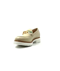 Ivoire0130a Ivoire 8B 4655 Cuir Beige*Femme Mocassins