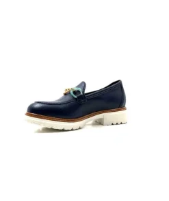 Ivoire0130a Ivoire 8B 4655 Cuir Marine*Femme Mocassins