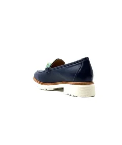 Ivoire0130a Ivoire 8B 4655 Cuir Marine*Femme Mocassins