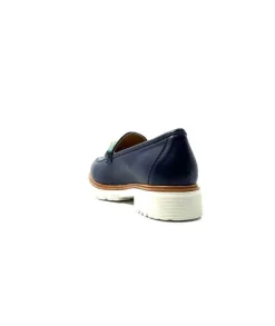 Ivoire0130a Ivoire 8B 4655 Cuir Marine*Femme Mocassins