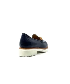 Ivoire0130a Ivoire 8B 4655 Cuir Marine*Femme Mocassins