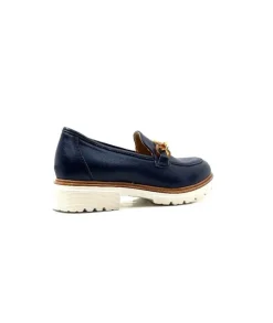 Ivoire0130a Ivoire 8B 4655 Cuir Marine*Femme Mocassins