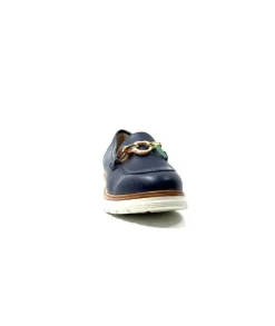 Ivoire0130a Ivoire 8B 4655 Cuir Marine*Femme Mocassins