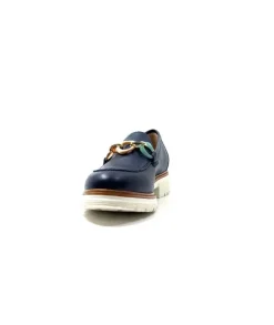 Ivoire0130a Ivoire 8B 4655 Cuir Marine*Femme Mocassins