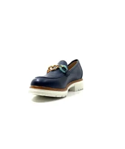 Ivoire0130a Ivoire 8B 4655 Cuir Marine*Femme Mocassins