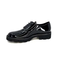 Ivoire0347b Ivoire B038 Cuir Vernis Noir*Femme Lacets