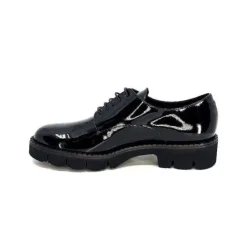 Ivoire0347b Ivoire B038 Cuir Vernis Noir*Femme Lacets