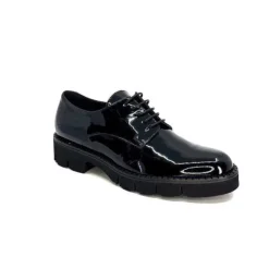 Ivoire0347b Ivoire B038 Cuir Vernis Noir*Femme Lacets