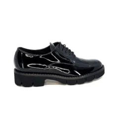 Ivoire0347b Ivoire B038 Cuir Vernis Noir*Femme Lacets