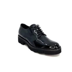 Ivoire0347b Ivoire B038 Cuir Vernis Noir*Femme Lacets
