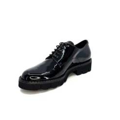 Ivoire0347b Ivoire B038 Cuir Vernis Noir*Femme Lacets